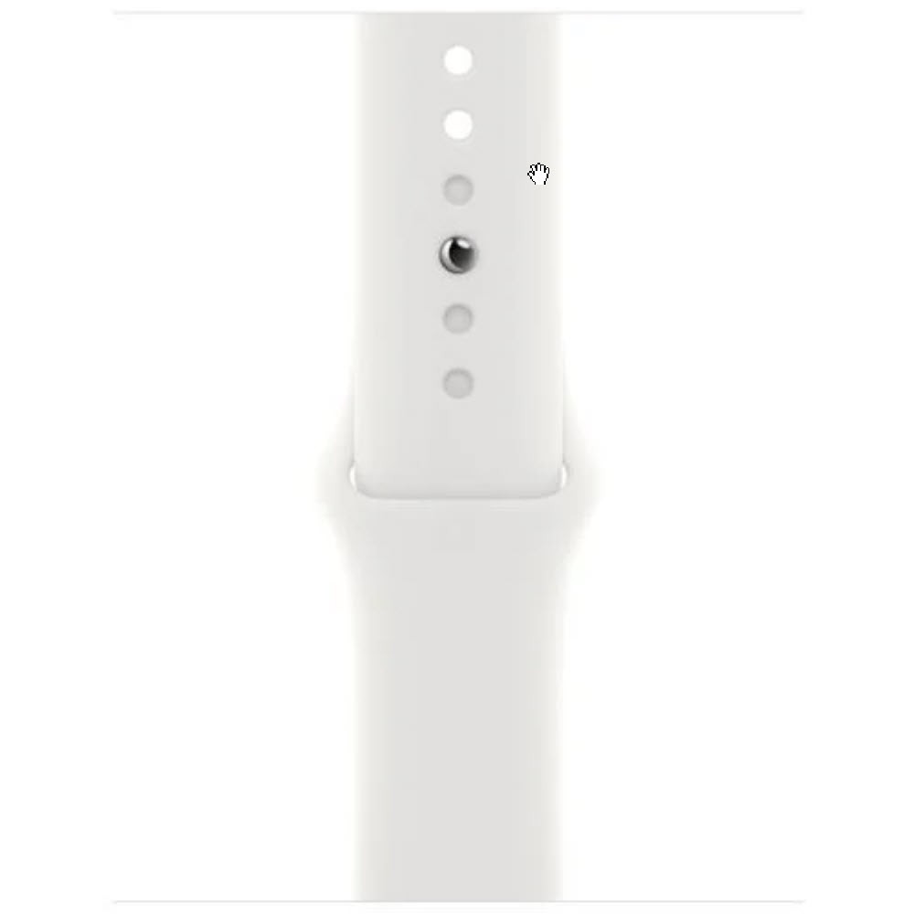 Apple Watch Series 8 41 мм (алюминиевый корпус, серебристый/белый, спортивный силиконовый ремешок)