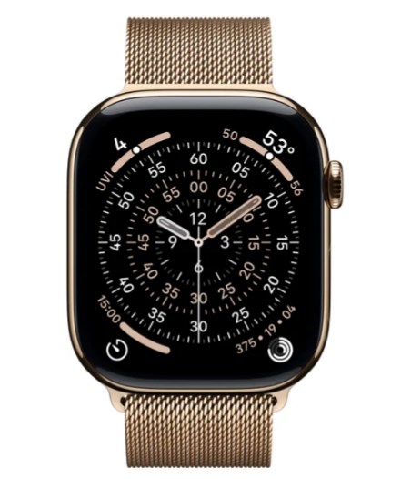 Умные часы Watch Series 11 LTE 46 мм (титановый корпус, золотистый/золотистый, миланская петля M/L)