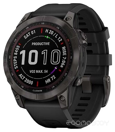 Умные часы Garmin Fenix 7 Sapphire Solar 47 мм (черный титан/черный)