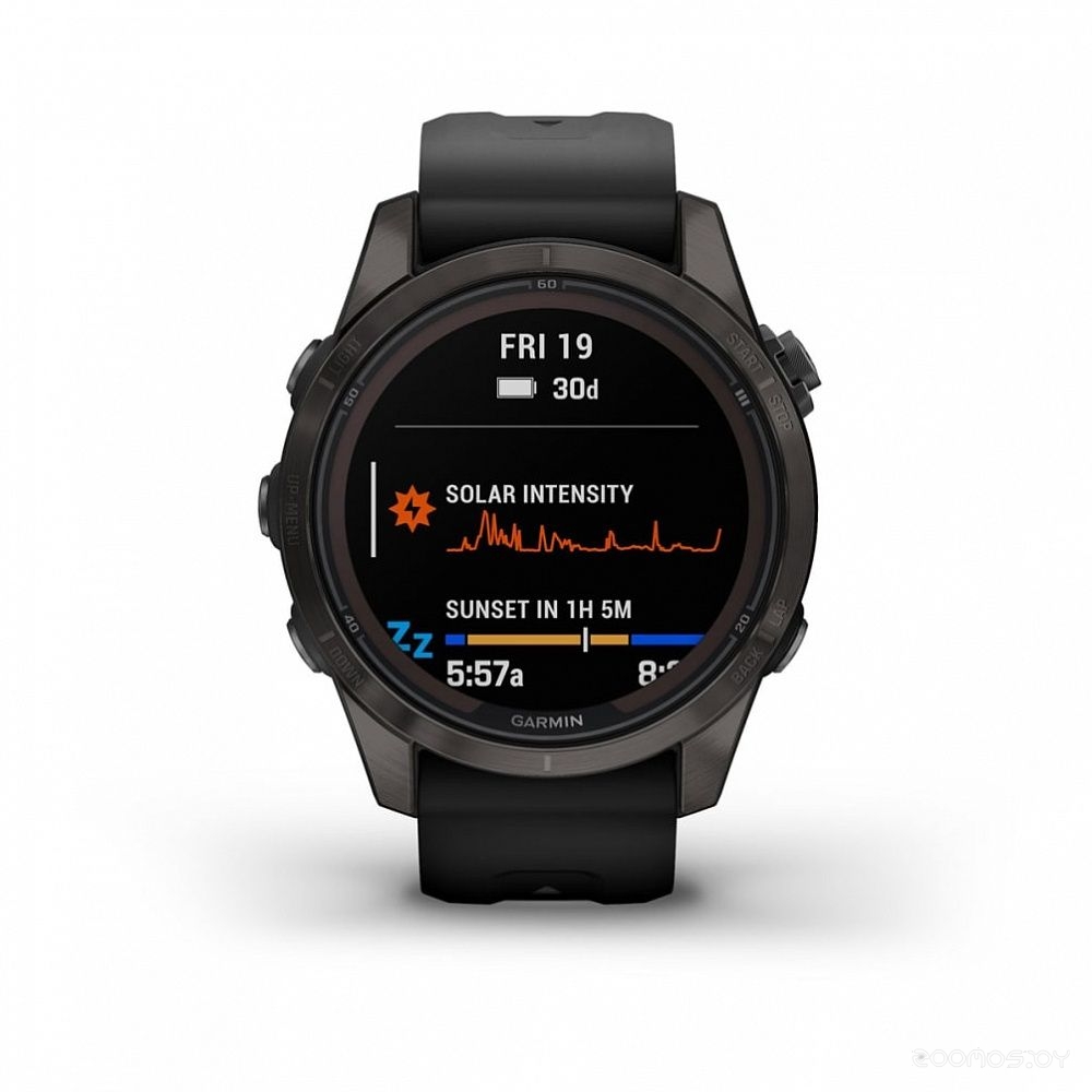 Умные часы Garmin Fenix 7S Pro Sapphire Solar (карбоново-серый титан/черный)