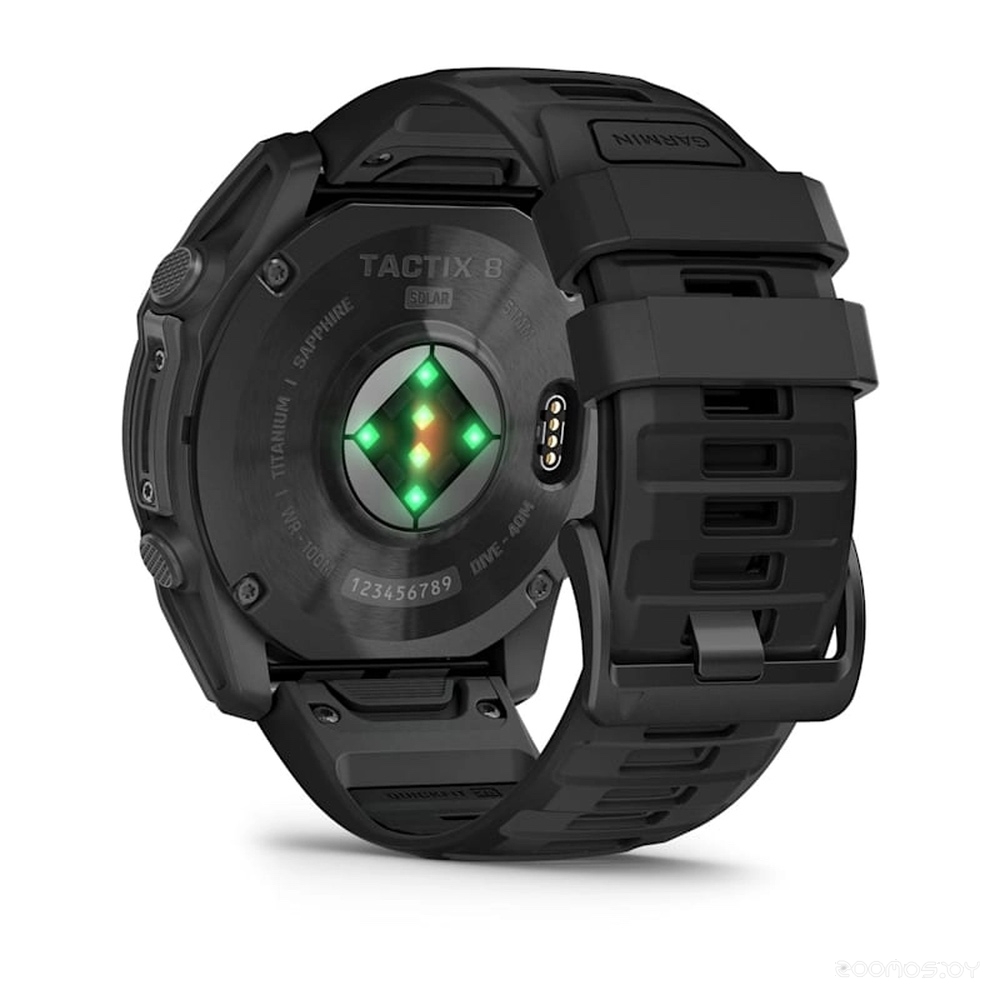 Умные часы Garmin Tactix 8 Solar 51 мм (с черным силиконовым ремешком)