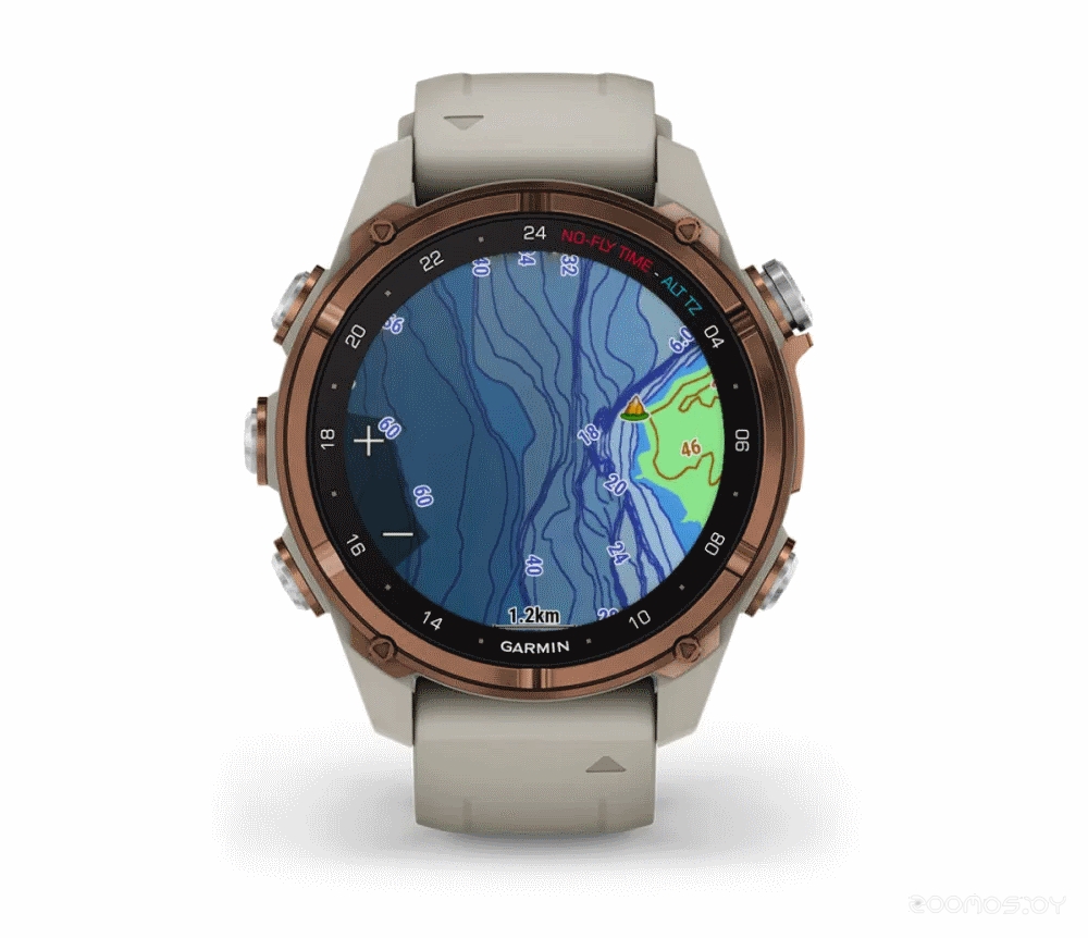Умные часы Garmin Descent Mk3i 43 мм (бронзово-серый титан, с серым силиконовым ремешком)