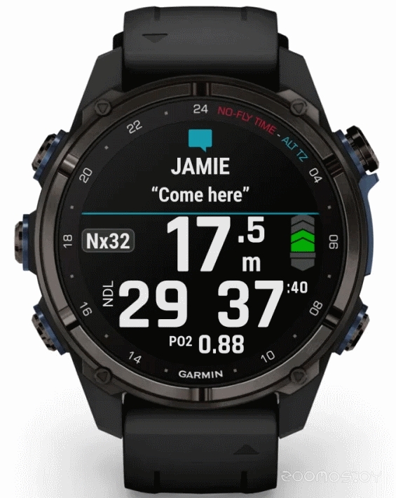 Умные часы Garmin Descent Mk3i 43 мм (карбоново-серый титан, с черным силиконовым ремешком)