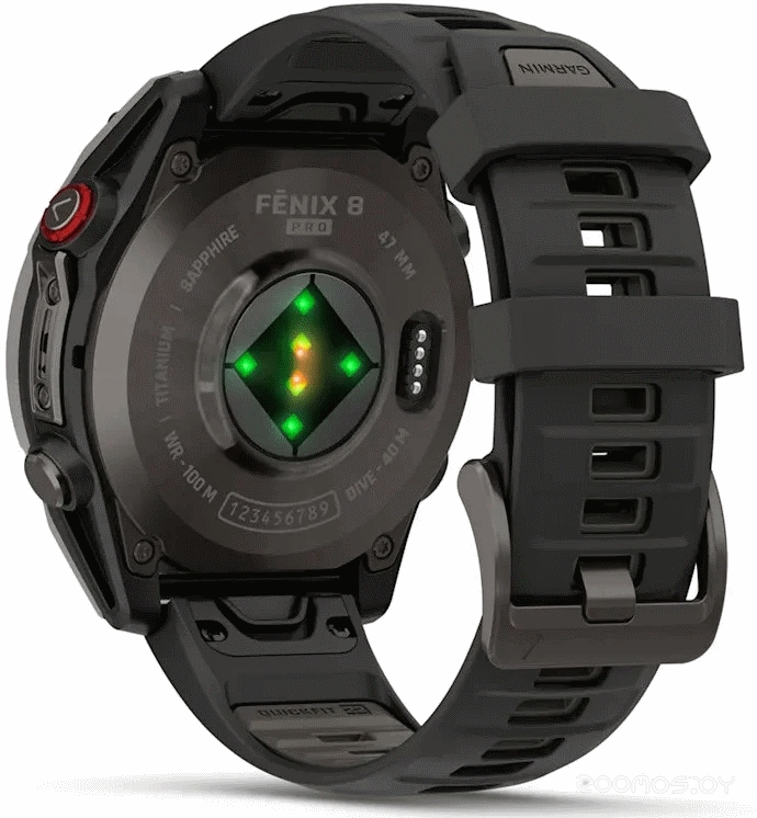 Умные часы Garmin Fenix 8 Pro 47мм (серый, черный силиконовый ремешок)