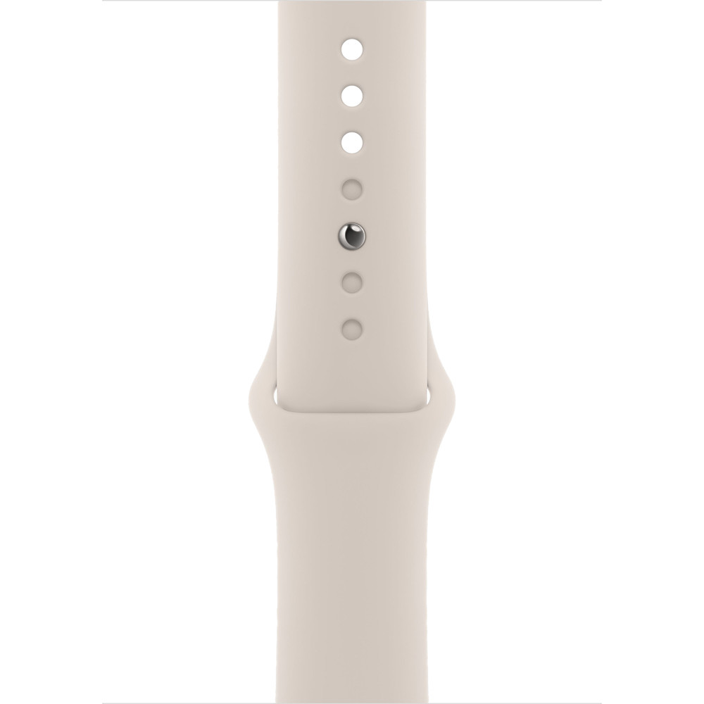 Apple Watch Series 9 45 мм (алюминиевый корпус, звездный свет/звездный свет, спортивный силиконовый ремешок M/L)