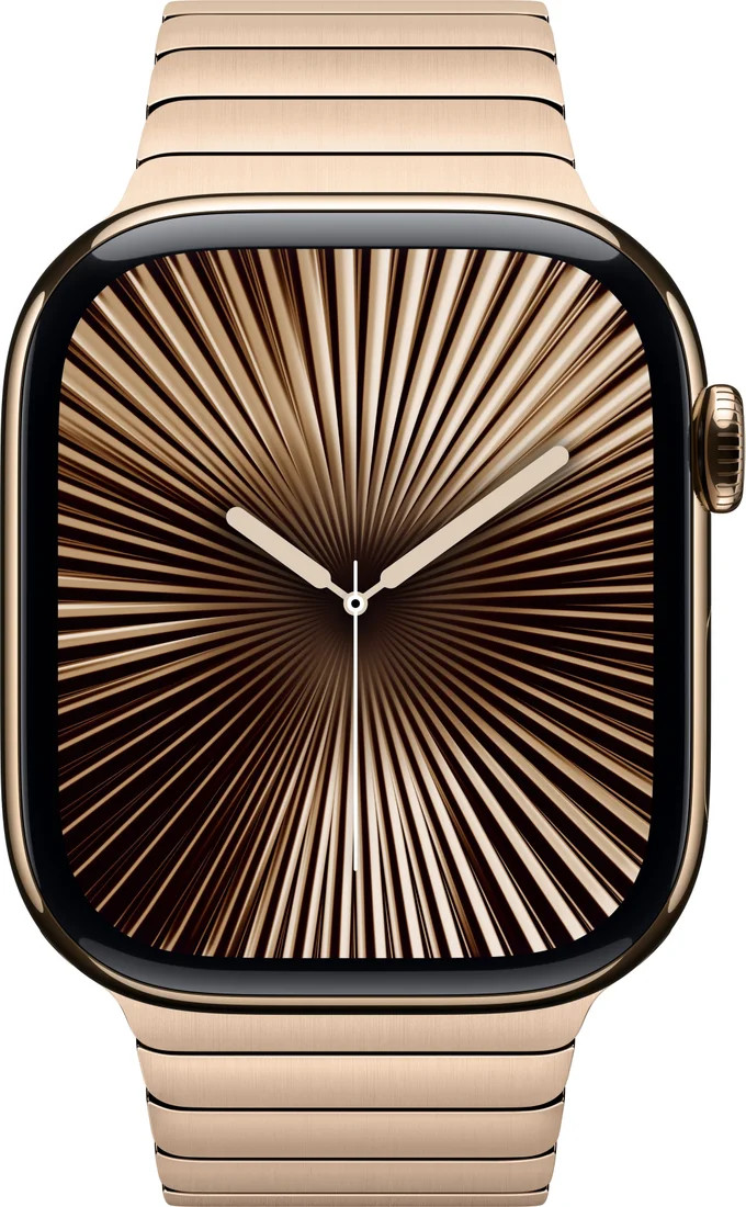 Apple Watch Series 10 46 мм (титановый корпус, золотистый/золотитсый, стальной ремешок)