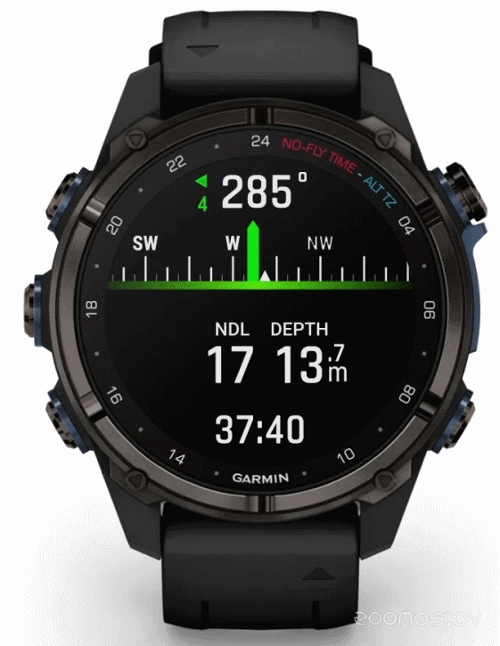 Умные часы Garmin Descent Mk3i 43 мм (карбоново-серый титан, с черным силиконовым ремешком)