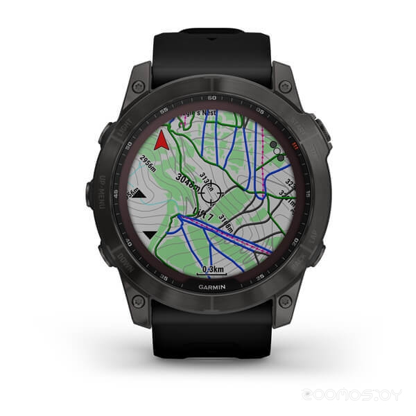 Умные часы Garmin Fenix 7X Pro Sapphire Solar (карбоново-серый титан/черный, с титановым и силиконовым ремешками)