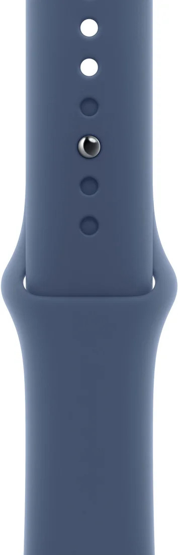 Apple Watch Series 10 42 мм (алюминиевый корпус, серебристый/синий, спортивный силиконовый ремешок)