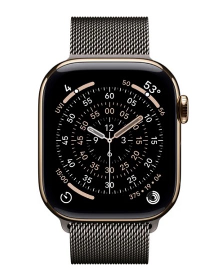 Умные часы Watch Series 11 LTE 42 мм (титановый корпус, золотистый/сланец, миланская петля)