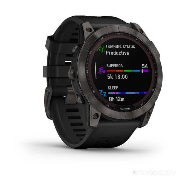 Умные часы Garmin Fenix 7X Pro Sapphire Solar (карбоново-серый титан/черный, с титановым и силиконовым ремешками)
