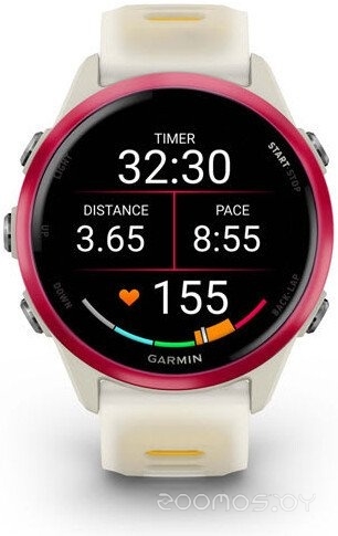Умные часы Garmin Forerunner 570 42 мм (бежевый/розовый)