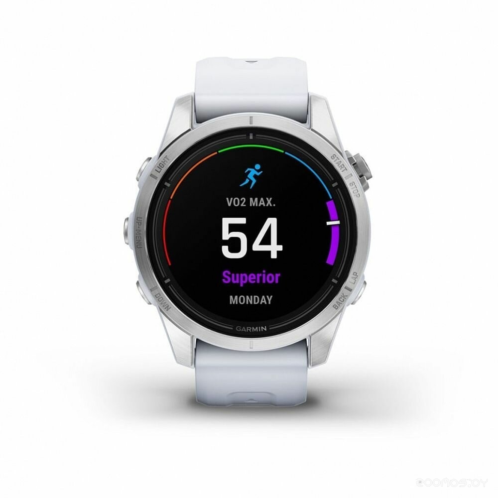 Умные часы Garmin Epix Pro Gen 2 Standard 42 мм (серебро/белый камень)