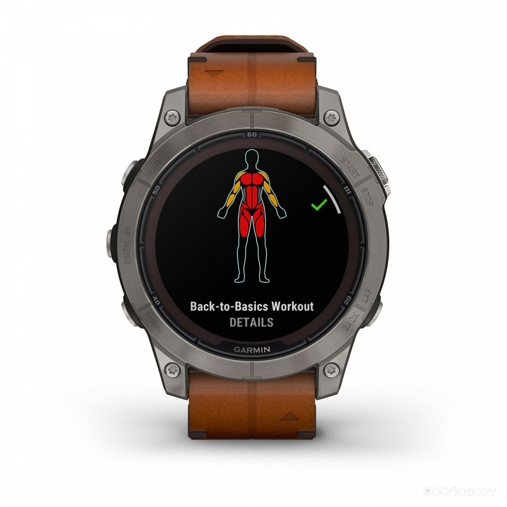 Умные часы Garmin Fenix 7 Pro Sapphire Solar (титан/каштановый, с кожаным и силиконовым ремешками)