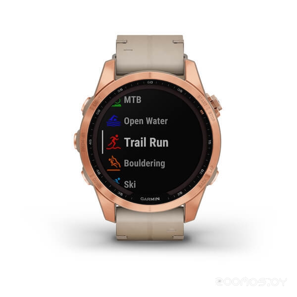 Умные часы Garmin Fenix 7S Solar (розовое золото/песочный)