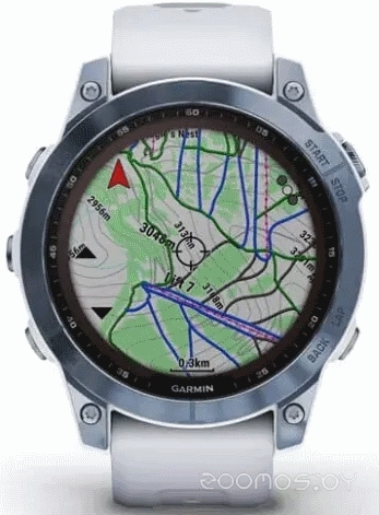 Умные часы Garmin Fenix 7 Sapphire Solar 47 мм (голубой минерал/белый камень)