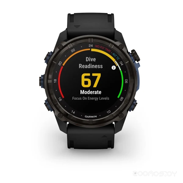 Умные часы Garmin Descent Mk3i 51 мм (карбоново-серый титан, с черным силиконовым ремешком)