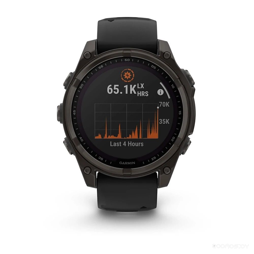 Умные часы Garmin Fenix 8 47мм (серый, черный силиконовый ремешок)
