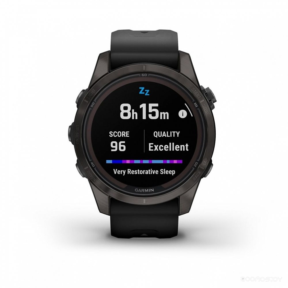 Умные часы Garmin Fenix 7S Pro Sapphire Solar (карбоново-серый титан/черный)