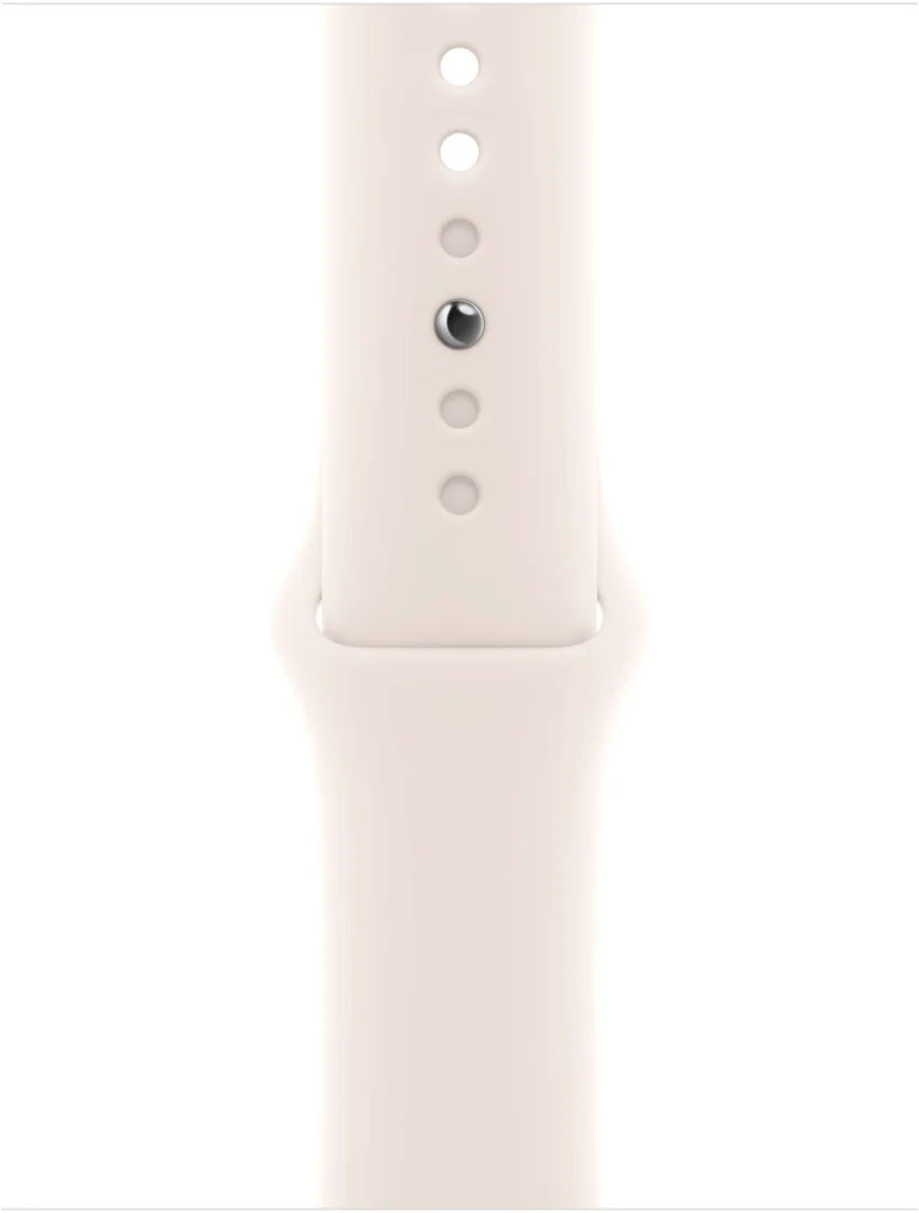 Apple Watch Series 10 46 мм (алюминиевый корпус, розовое золото/звездный свет, спортивный силиконовый ремешок)