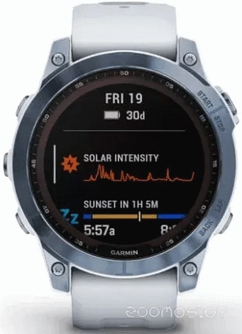 Умные часы Garmin Fenix 7 Sapphire Solar 47 мм (голубой минерал/белый камень)