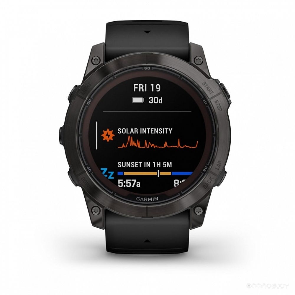 Умные часы Garmin Fenix 7X Sapphire Solar (черный титан/черный)