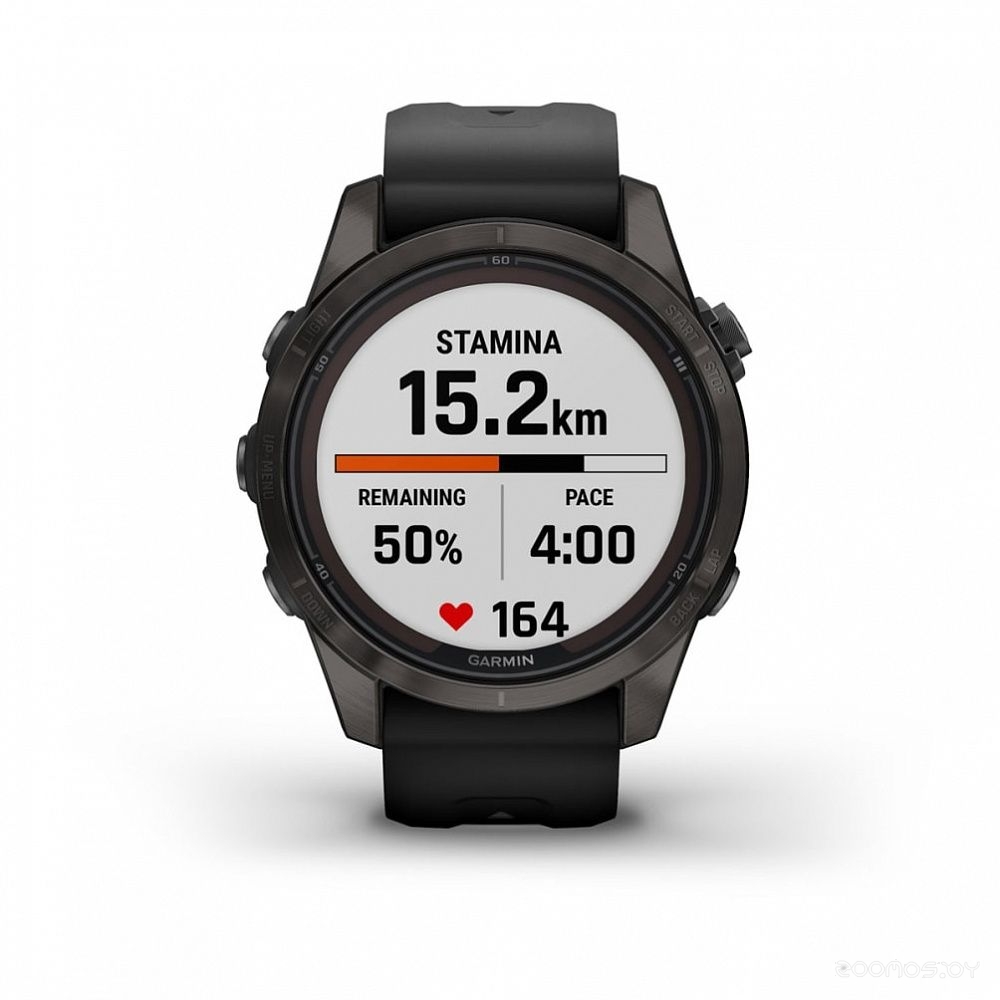 Умные часы Garmin Fenix 7S Pro Sapphire Solar (карбоново-серый титан/черный)