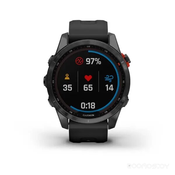 Умные часы Garmin Fenix 7S Solar (сланцево-серый/черный)