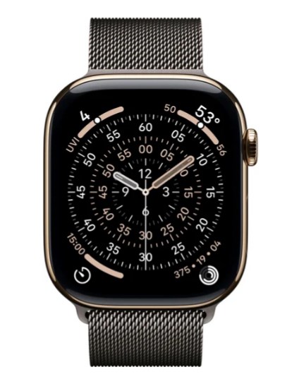 Умные часы Watch Series 11 LTE 46 мм (титановый корпус, золотистый/сланец, миланская петля)