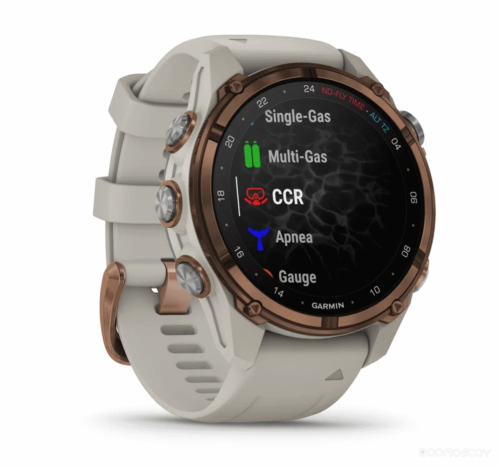 Умные часы Garmin Descent Mk3i 43 мм (бронзово-серый титан, с серым силиконовым ремешком)