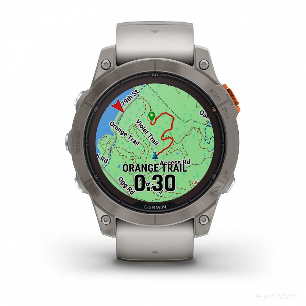 Умные часы Garmin Fenix 7 Pro Sapphire Solar (титан/оранжевый)