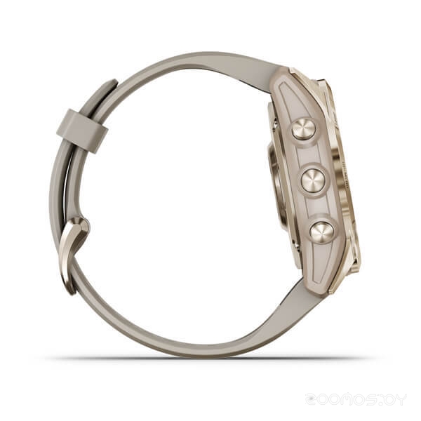 Умные часы Garmin Fenix 7S Sapphire Solar (кремово-золотой титан/песочный)