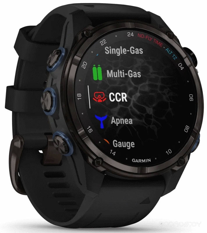 Умные часы Garmin Descent Mk3i 43 мм (карбоново-серый титан, с черным силиконовым ремешком)