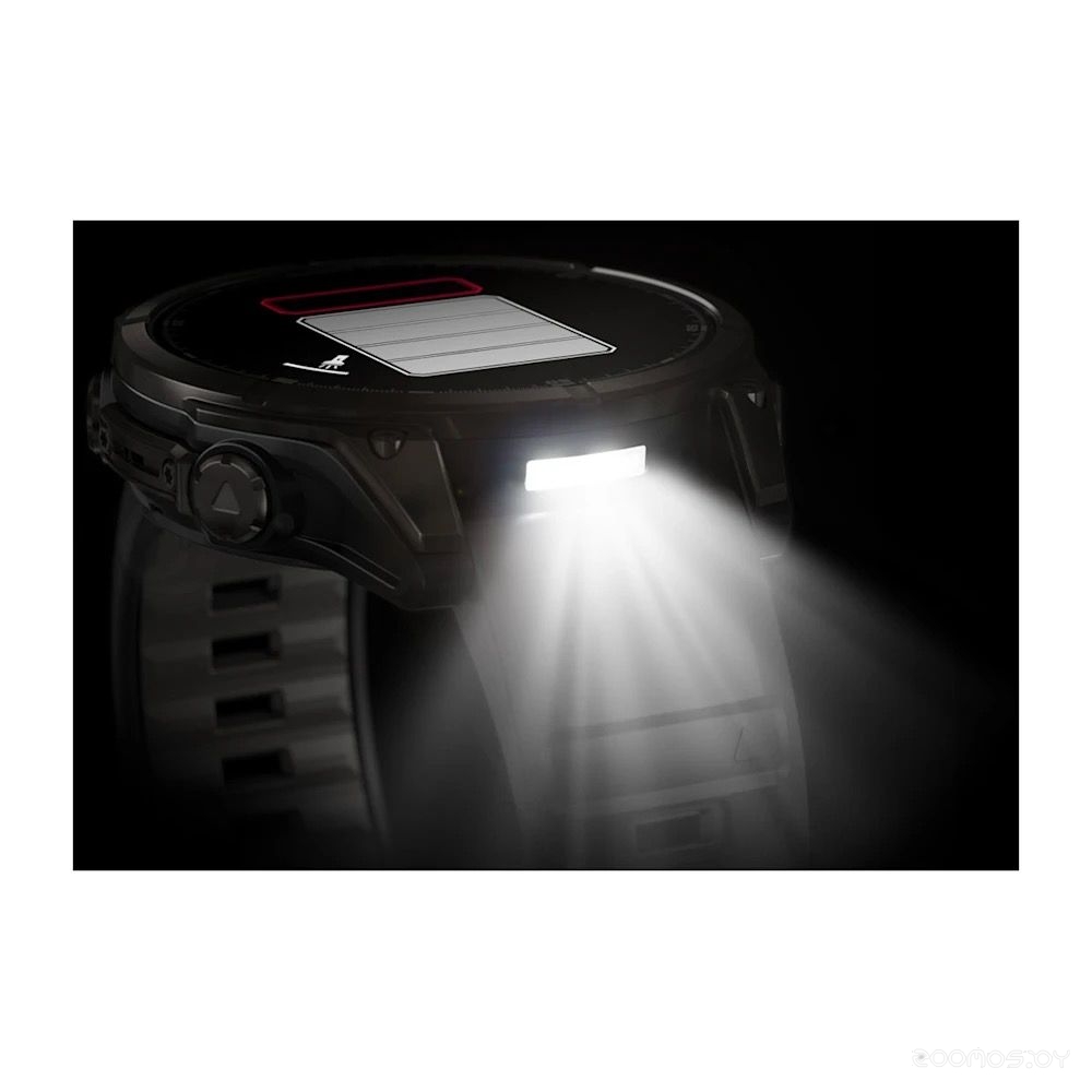 Умные часы Garmin Fenix 8 Sapphire, Titanium 47мм (угольно-черный DLC, пепельно-черный силиконовый ремешок)