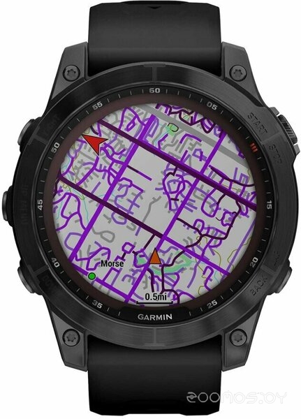 Умные часы Garmin Fenix 7 Sapphire Solar 47 мм (черный титан/черный)