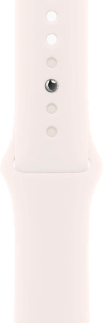 Apple Watch Series 10 46 мм (алюминиевый корпус, серебристый/светло-персиковый, спортивный силиконовый ремешок)