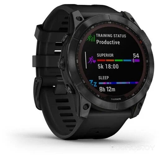 Умные часы Garmin Fenix 7 Sapphire Solar 47 мм (черный титан/черный)