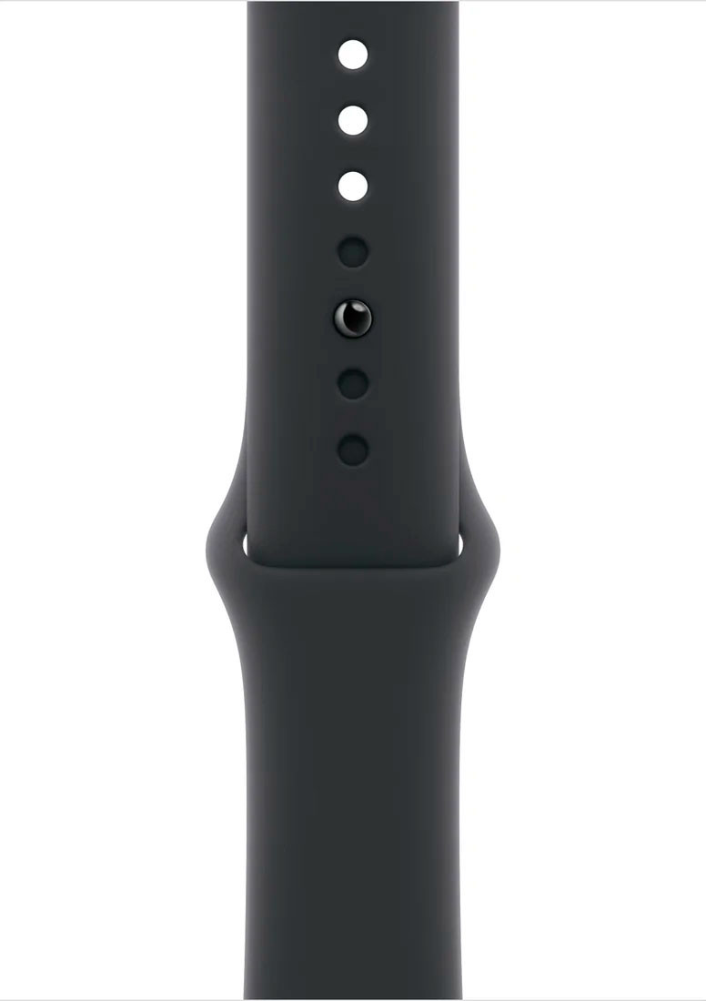 Apple Watch Series 10 46 мм (алюминиевый корпус, серебристый/черный, спортивный силиконовый ремешок)