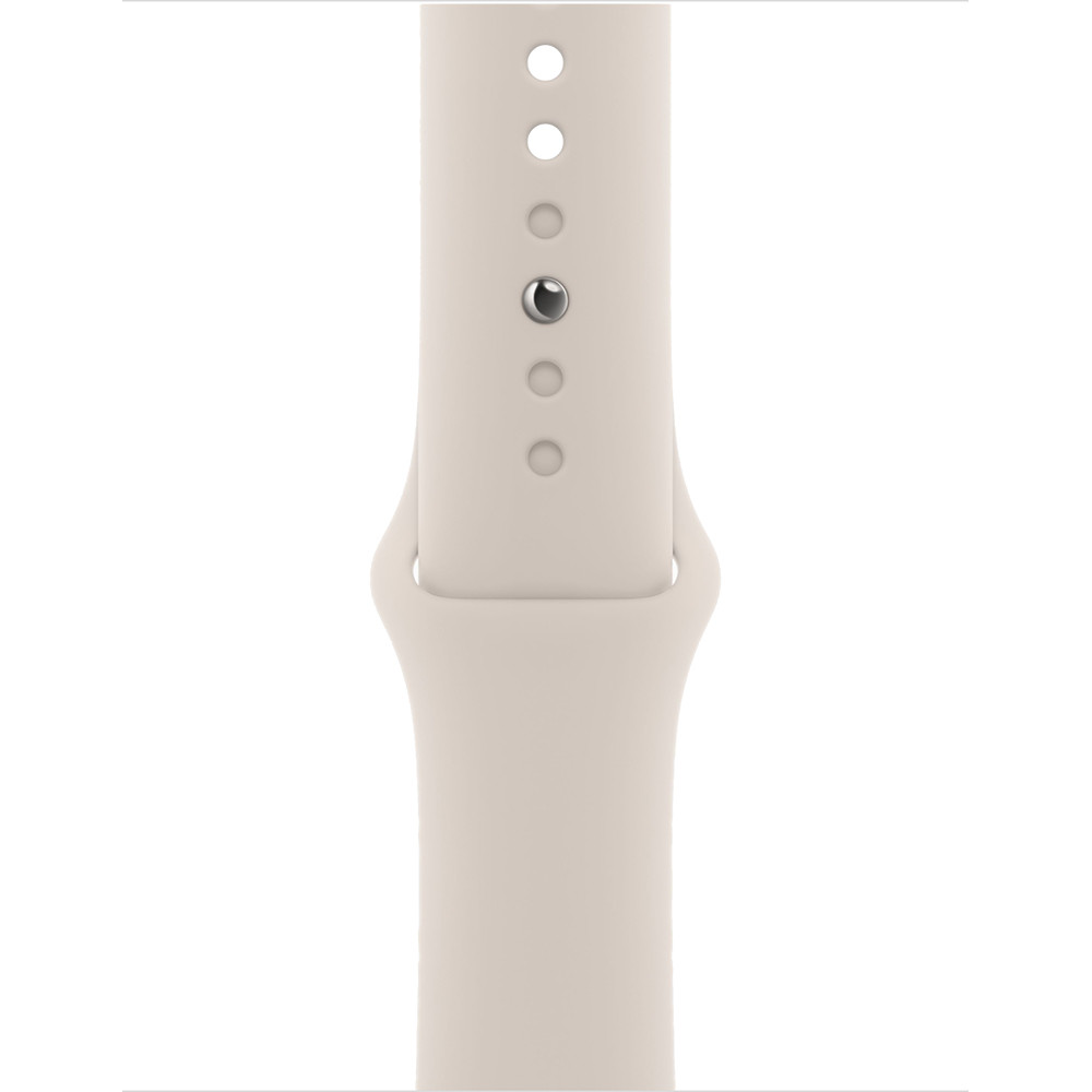 Apple Watch Series 9 41 мм (алюминиевый корпус, звездный свет/звездный свет, спортивный силиконовый ремешок S/M)