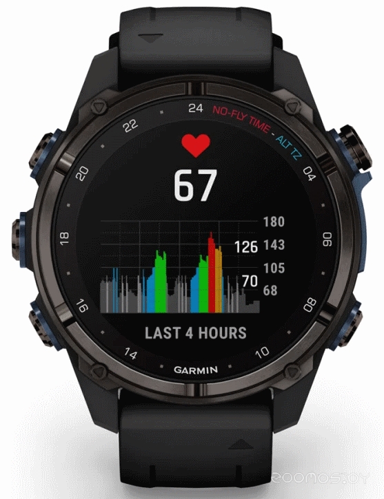 Умные часы Garmin Descent Mk3i 43 мм (карбоново-серый титан, с черным силиконовым ремешком)