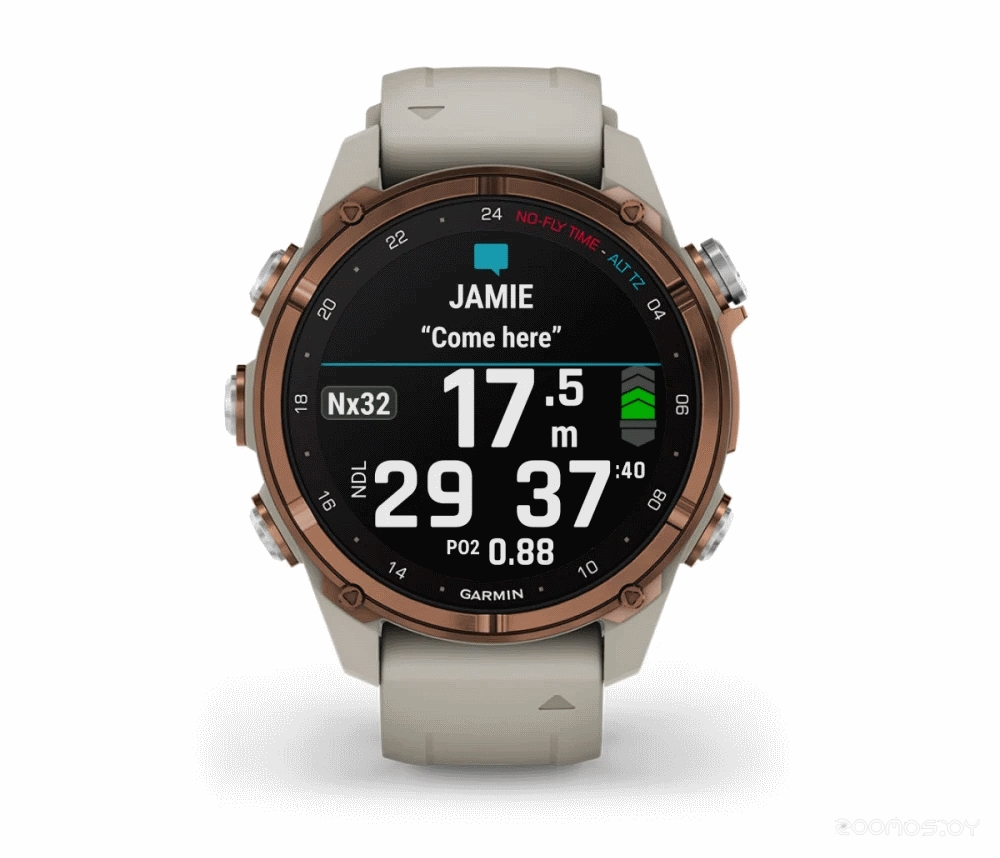 Умные часы Garmin Descent Mk3i 43 мм (бронзово-серый титан, с серым силиконовым ремешком)
