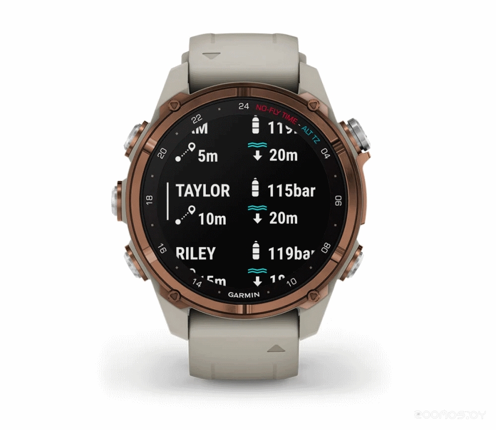 Умные часы Garmin Descent Mk3i 43 мм (бронзово-серый титан, с серым силиконовым ремешком)