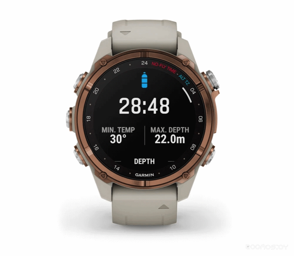 Умные часы Garmin Descent Mk3i 43 мм (бронзово-серый титан, с серым силиконовым ремешком)