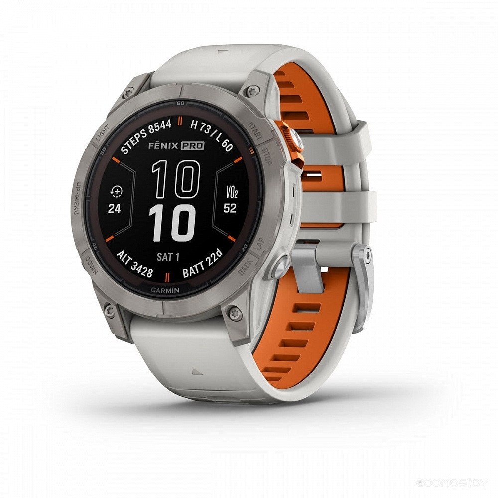 Умные часы Garmin Fenix 7 Pro Sapphire Solar (титан/оранжевый)