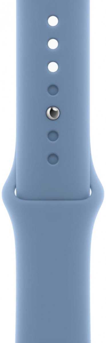Apple Watch Series 9 45 мм (алюминиевый корпус, серебристый/зимний синий, спортивный силиконовый ремешок S/M)