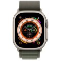 Apple Watch Ultra LTE 49 мм (титановый корпус, титановый/темно-зеленый, текстильный ремешок размера S)