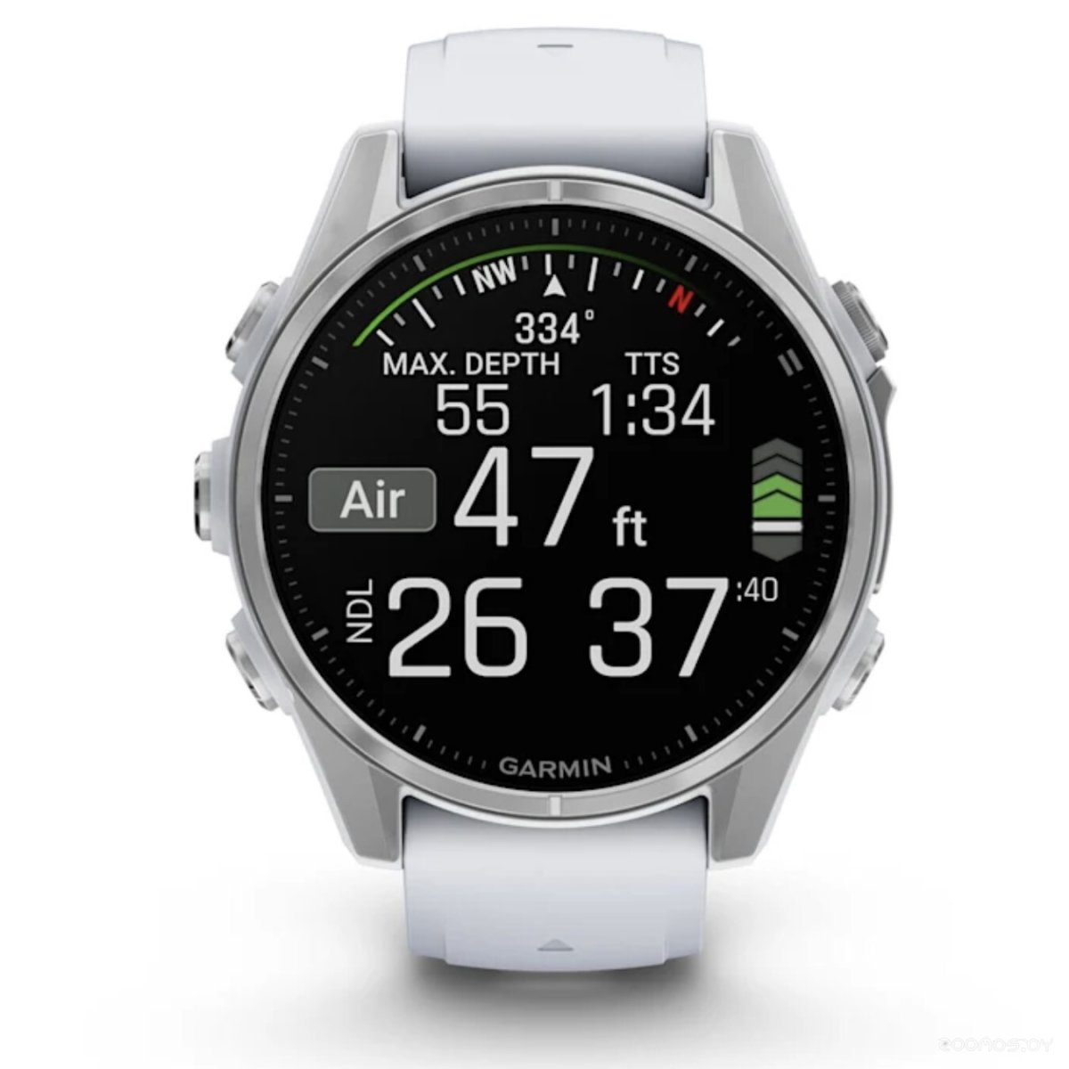 Умные часы Garmin Fenix 8 43мм (серебристый, белый ремешок)