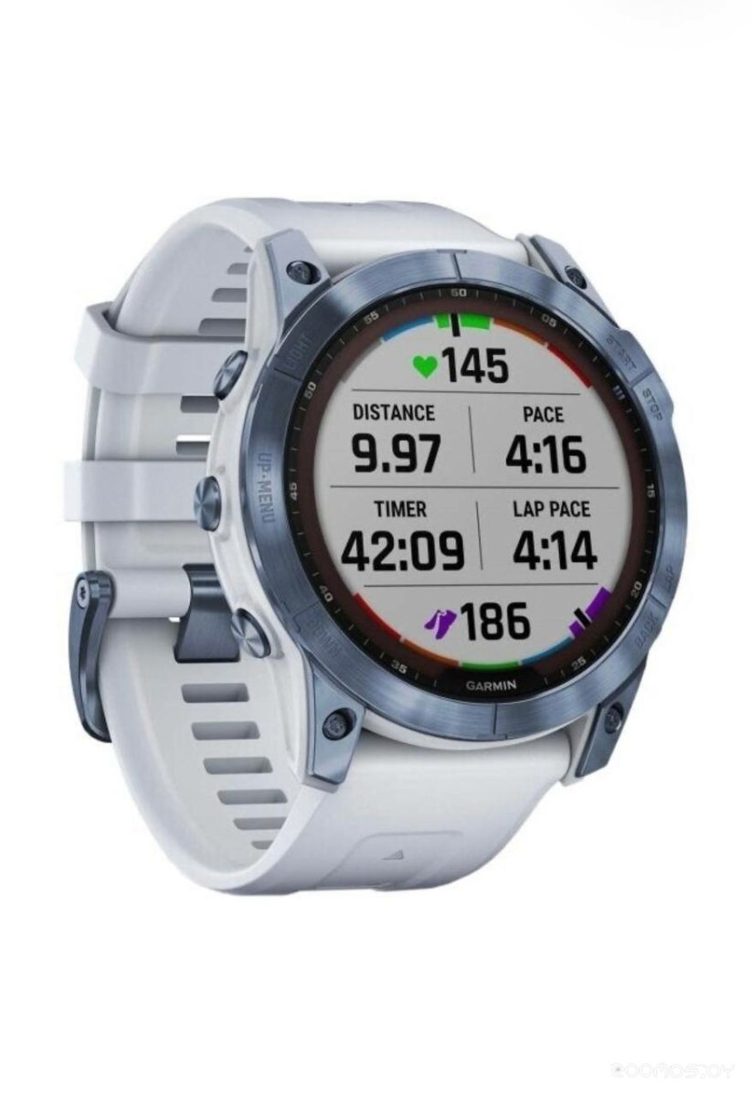 Умные часы Garmin Fenix 7X Sapphire Solar 51 мм (голубой минерал/белый камень)