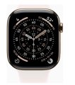 Умные часы Watch Series 11 LTE 46 мм (титановый корпус, золотистый/легкие румяна, спортивный силиконовый ремешок M/L)