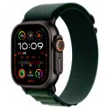 Apple Watch Ultra 2 LTE 49 мм (титановый корпус, черный/темно-зеленый, ремешок из полиэстера S)